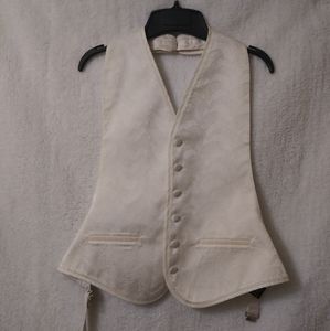 Satin White Adjustable Tuxedo Vest Men's Size M